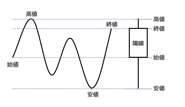 ロウソク足　陽線